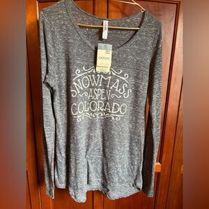 OURAY Gray Fitted Long Sleeve Tee #1349